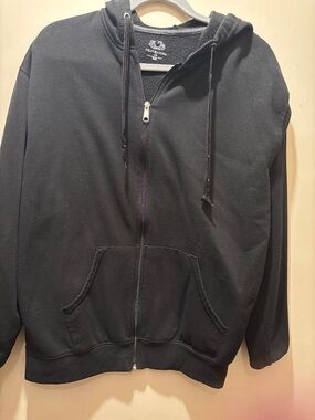 Fruit of the Loom Black Zip Hoodie with Drawstring